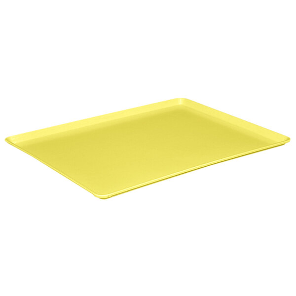 A yellow rectangular MFG Tray on a white background.