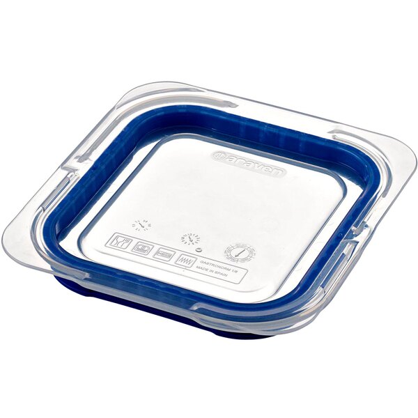 A clear Araven plastic container with airtight lid.