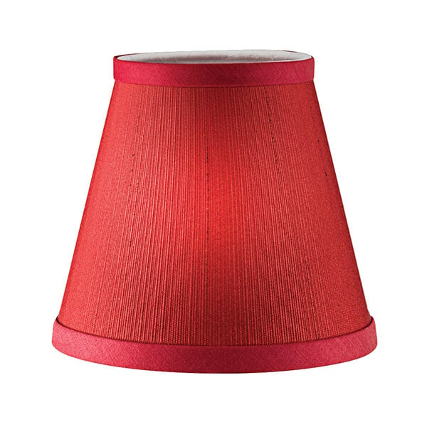 A Hollowick Empire crimson candlestick lamp shade in red.