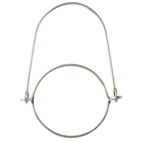 A metal ring with a handle.