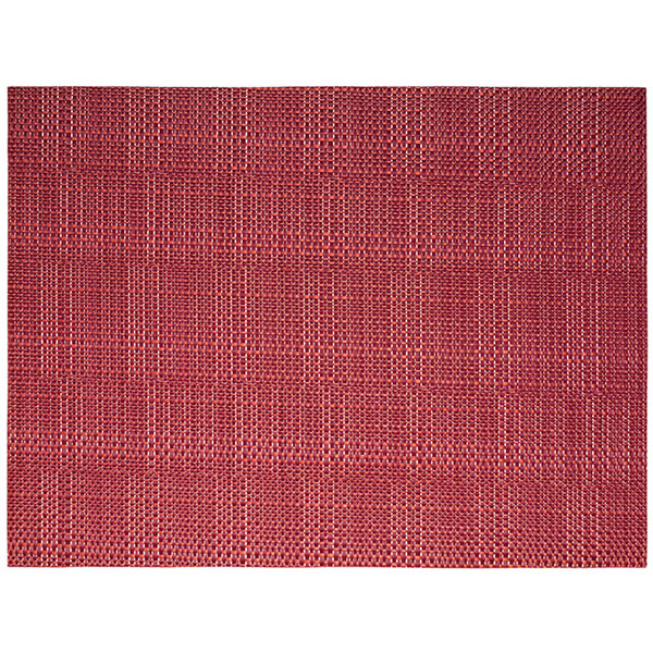 A red woven rectangle Front of the House Metroweave placemat.