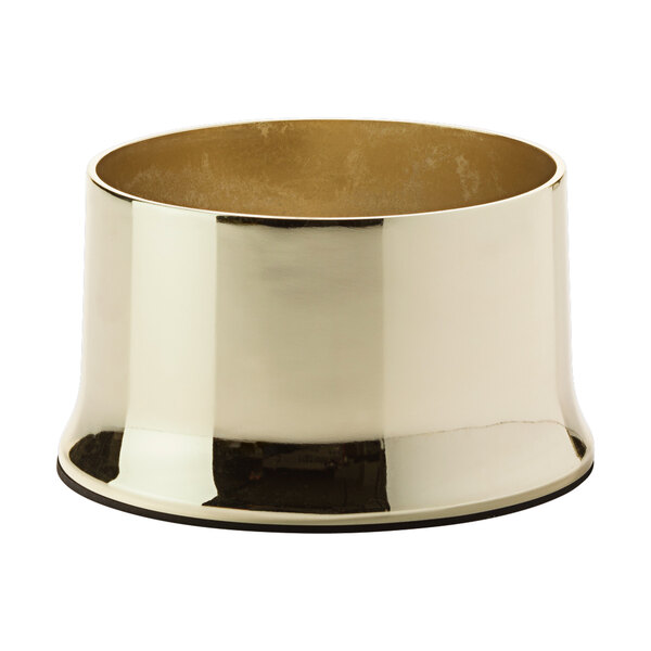 A polished brass bowl with a gold rim.