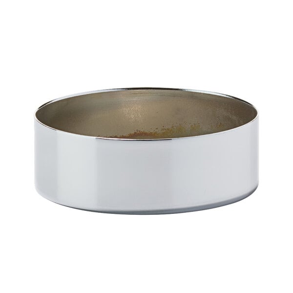 A chrome metal base for a Hollowick candle holder.