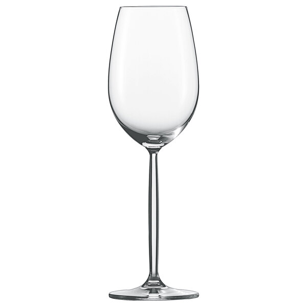 A clear Schott Zwiesel Diva white wine glass with a stem.