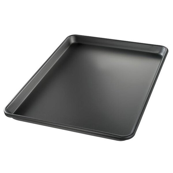 A black rectangular Chicago Metallic bun pan.
