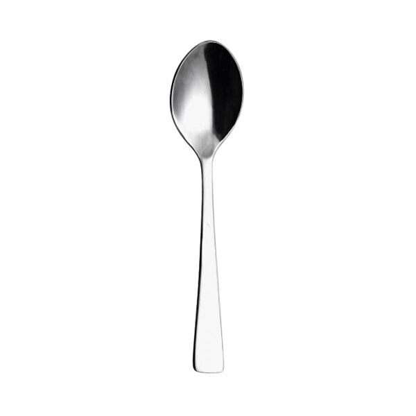 A Sola stainless steel coffee spoon with a black spoon bowl and silver handle.