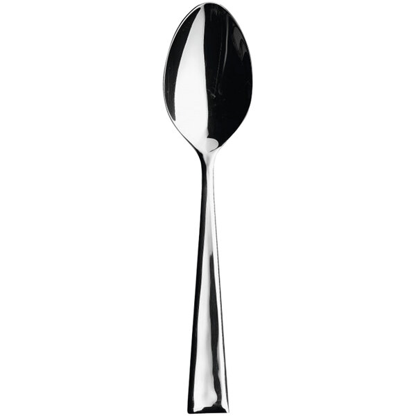 A Sola Alessandria stainless steel dessert spoon with a silver handle.