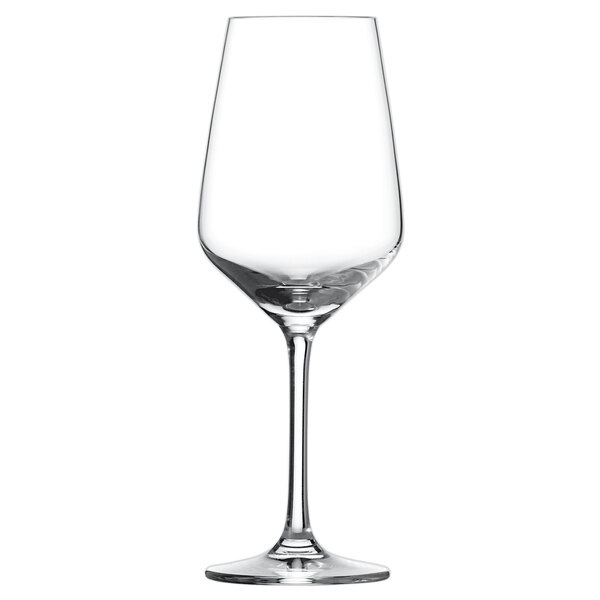 A clear Schott Zwiesel white wine glass with a stem.