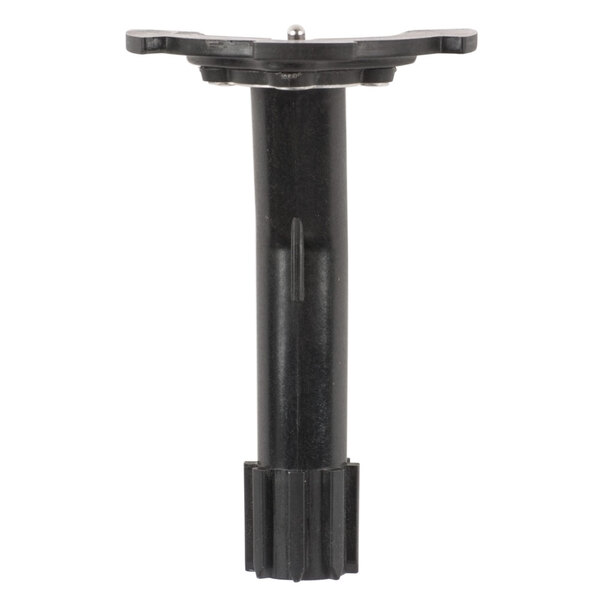 A black plastic tube with a metal stand and black cap.