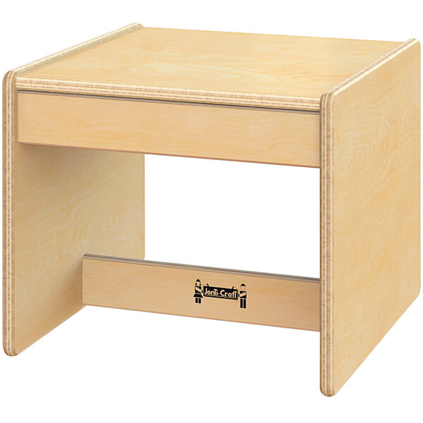 A Jonti-Craft children's wooden end table with a drawer.