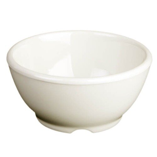 A white Thunder Group melamine soup bowl on a white surface.