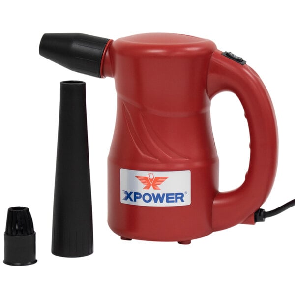 A red XPOWER high velocity electric duster and blower.