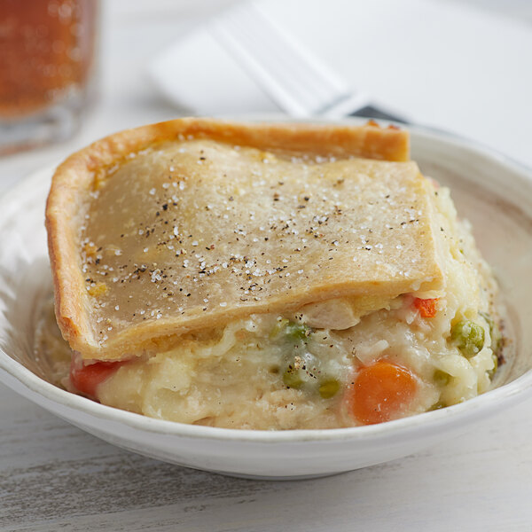 A Spring Glen Fresh Foods baked chicken pie with vegetables.
