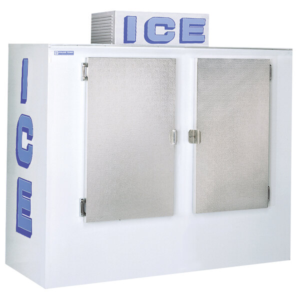 A white Polar Temp ice merchandiser with two doors open.