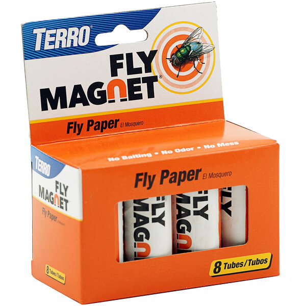 A box of Terro fly paper mags.