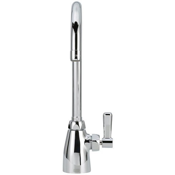 A Zurn AquaSpec laboratory faucet with a gooseneck spout and lever handle.