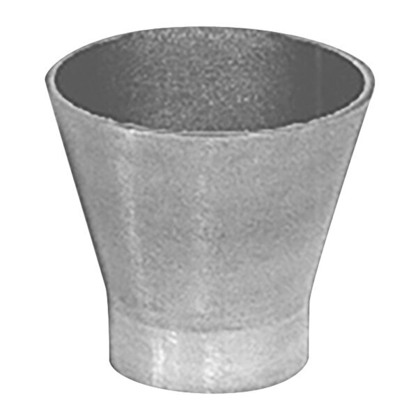 A Zurn cast iron metal funnel with a cone-shaped bottom.