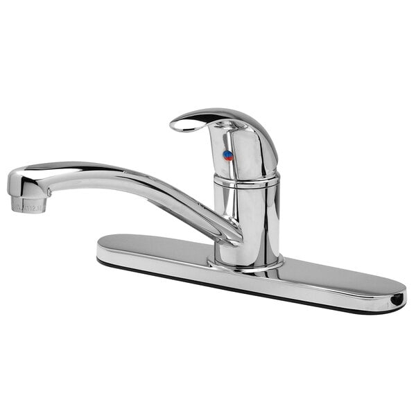 A Zurn Sierra chrome single lever faucet.