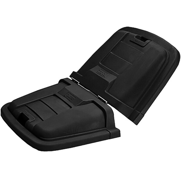 A black plastic Toter lid with split openings.