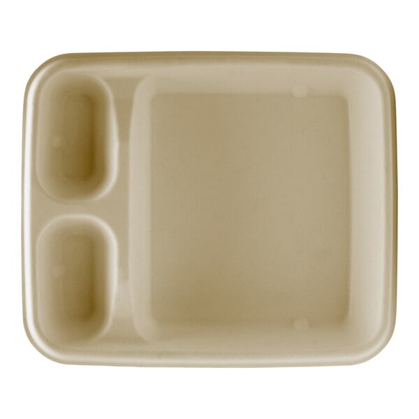 Fineline 43RCT79S3 Conserveware 7" x 9" Bagasse 3 Compartment Nacho Tray - 500/Case