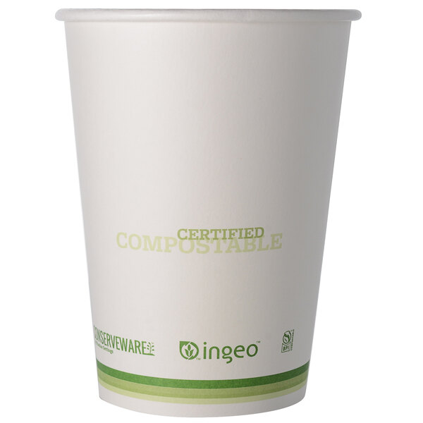 A white paper food container with green text that says "Certified"
