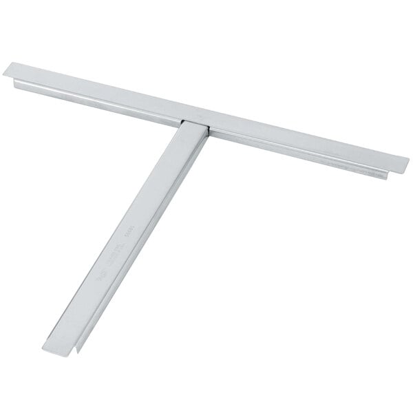 A stainless steel T-shaped bar on a white background.