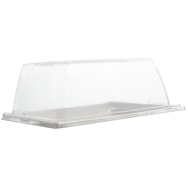 A clear plastic container with a clear lid on it.
