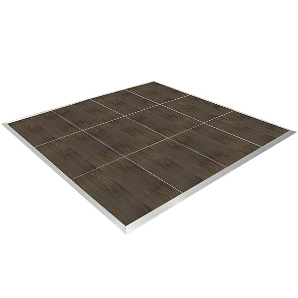 A dark brown tile with white lines.