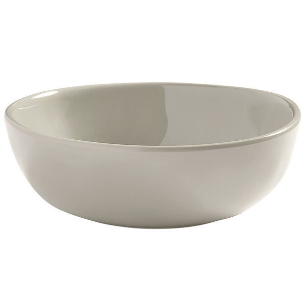 An American Metalcraft Crave white melamine bowl with a small rim.