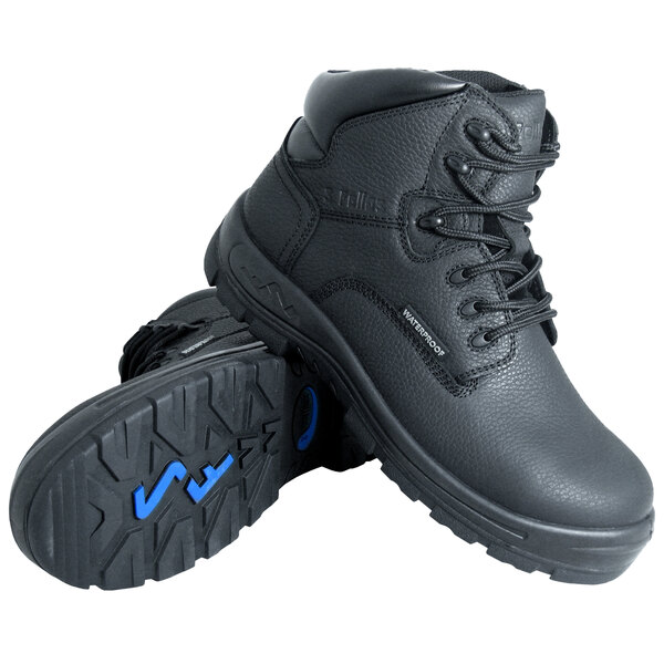 A pair of black Genuine Grip safety boots.