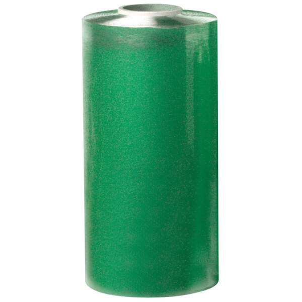 A green cylindrical roll of Western Plastics produce wrapping film with a silver cap.