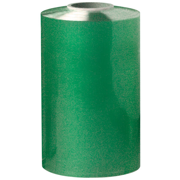 A green roll of Western Plastics plastic produce wrapping film.