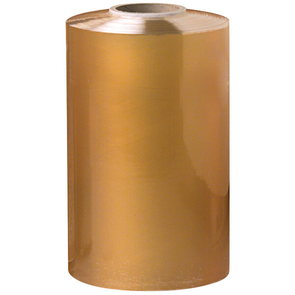 A roll of Western Plastics gold meat wrapping film.