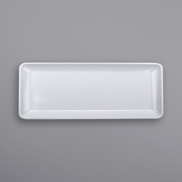 A white rectangular GET Midtown melamine platter.