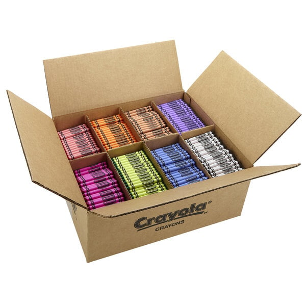 A box of Crayola crayons in 8 assorted colors.