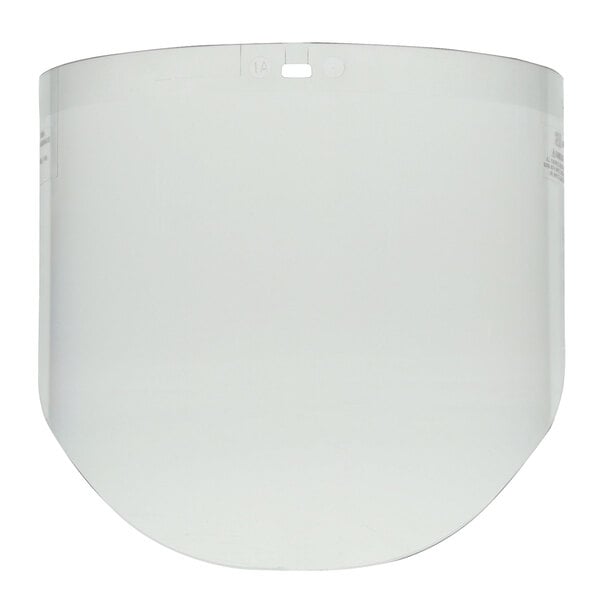 A clear plastic 3M face shield.