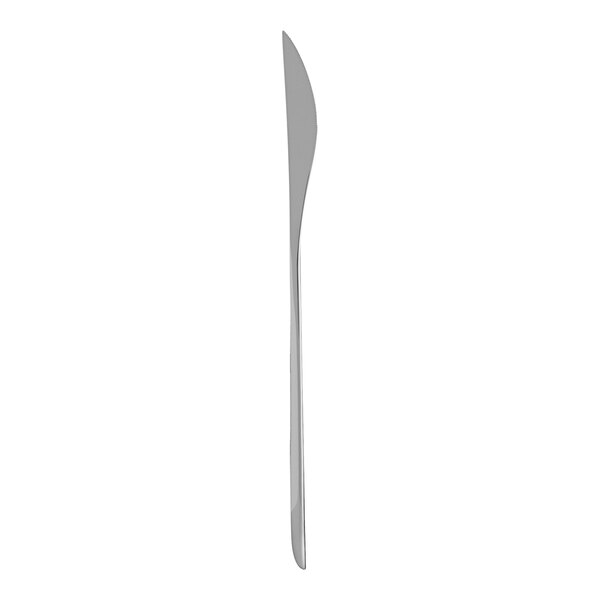 A Fortessa stainless steel table knife with a long handle on a white background.