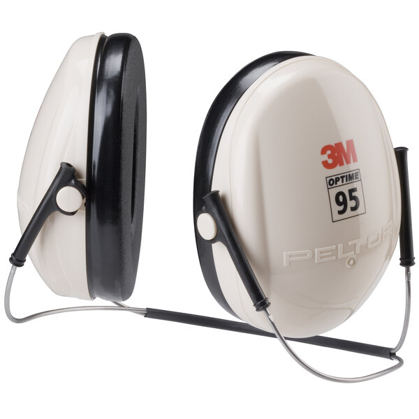 3M PELTOR Optime 95 ear muffs in black and beige.