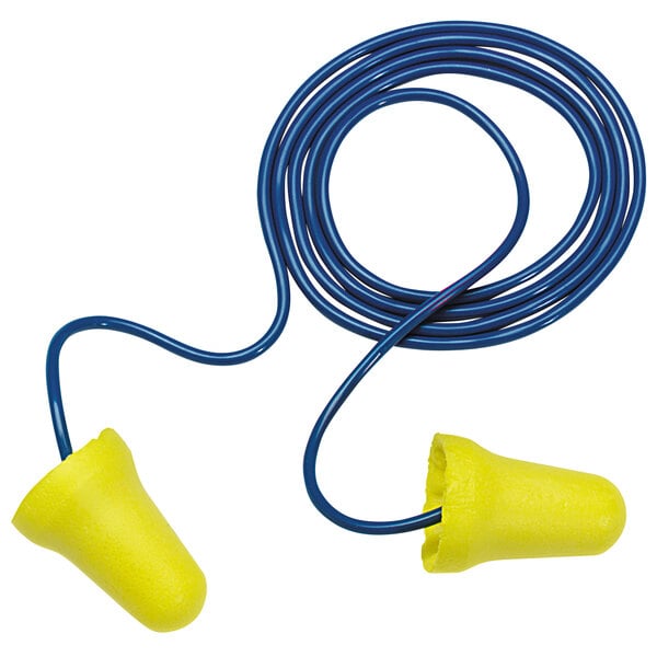 3M E-A-R E-Z-Fit earplugs with blue cords.