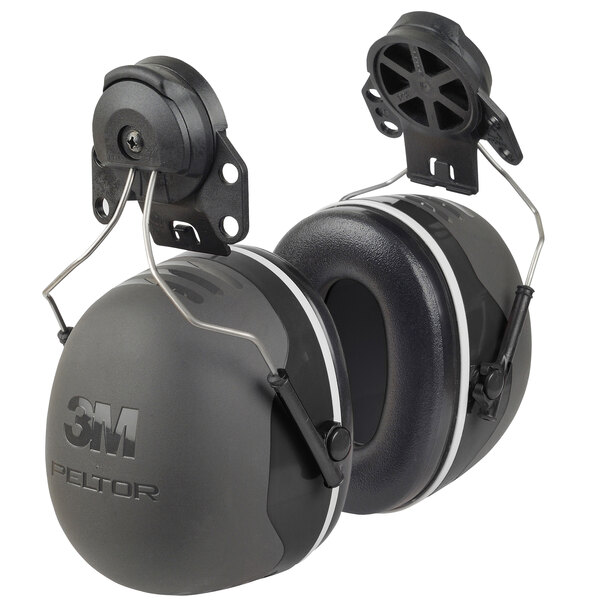 3M PELTOR X5 black cap-mount ear muffs with a metal clip.