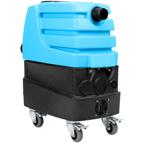 A blue and black Mytee 7303LX Air Hog vacuum cleaner on wheels.
