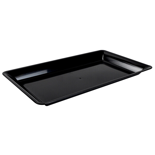 A black rectangular Fineline Polystyrene tray.