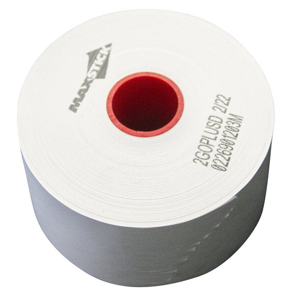 A roll of white MAXStick paper with a red diamond label.