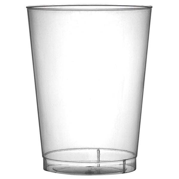 A clear plastic Fineline tall cup.