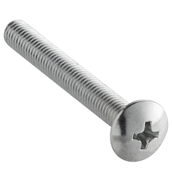 A close-up of a Backyard Pro Courtyard Series replacement screw with a flat head.