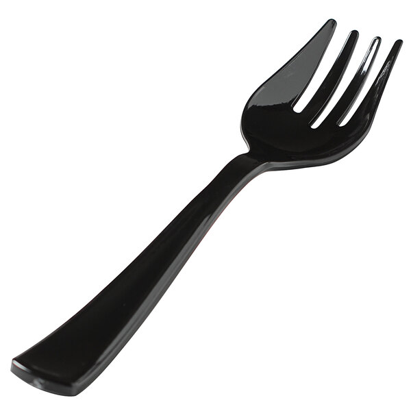 A black plastic Fineline Platter Pleasers serving fork.