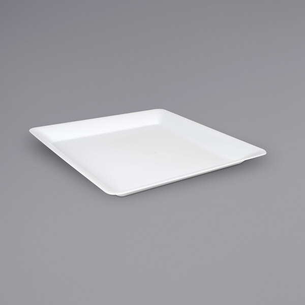 A white square Fineline polypropylene tray.