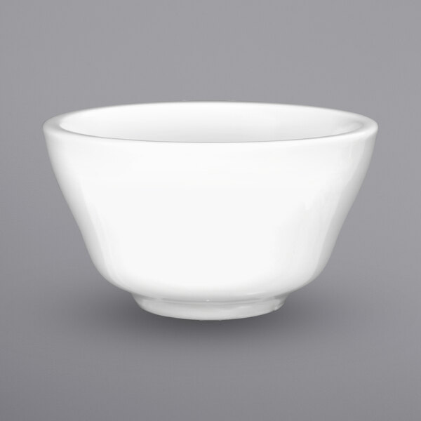 An International Tableware Bristol bright white porcelain bouillon cup.