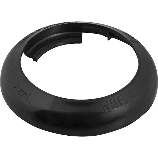 A black plastic circular ring with the text "Portion Pal 1 oz." on it.