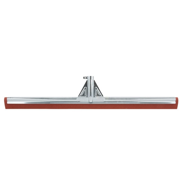 A red and silver metal Unger floor squeegee handle with a screw.